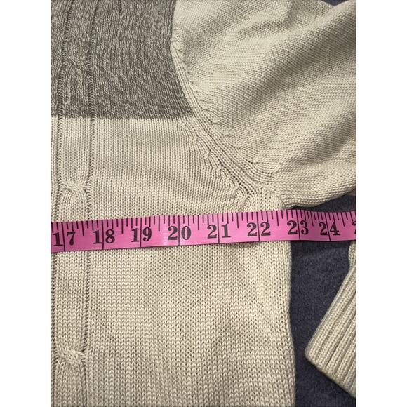 Mans Sweater By Dockers Size XL crew neck long sleeve knit crochet accent retro - Picture 3 of 3